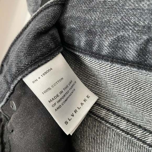 SLVRLAKE Virginia Slim Straight Distressed Grey Black Many Moons Denim Jeans 28 - Picture 8 of 11